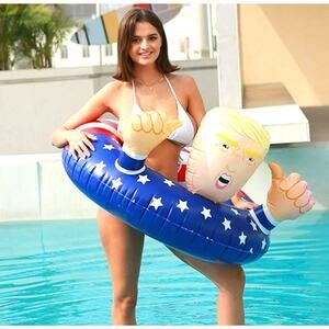 NEW President Donald Trump Inflatable Inner Tube Pool Toy Swim Adult Float